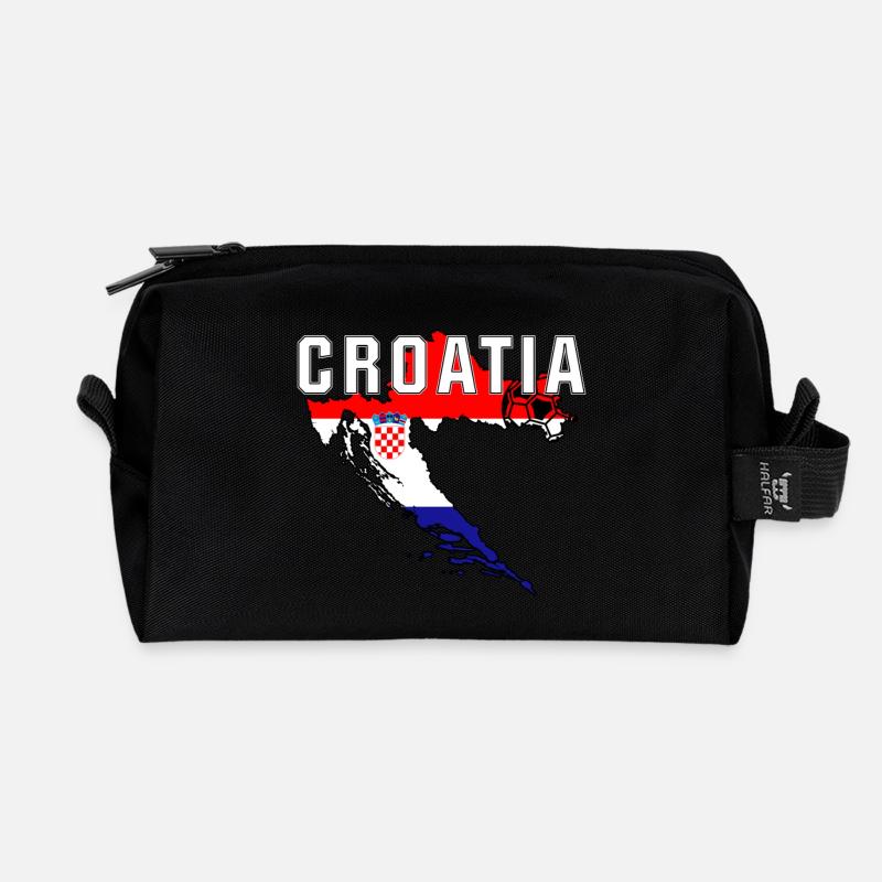 Croatia - Fanshirt - Recycled Toiletry Zip Bag - black