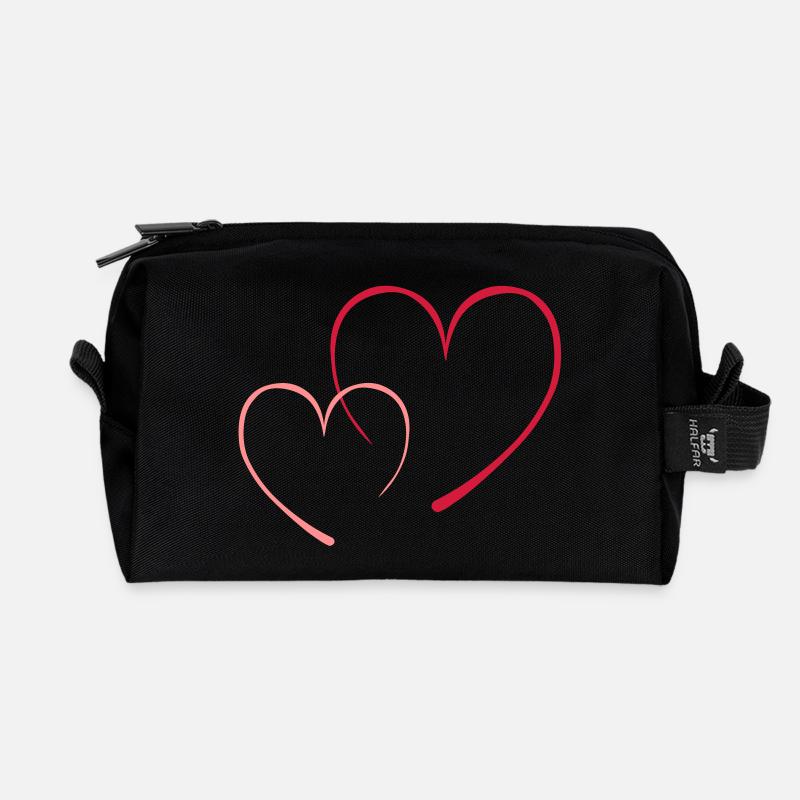 contour_2coeur - Recycled Toiletry Zip Bag - black