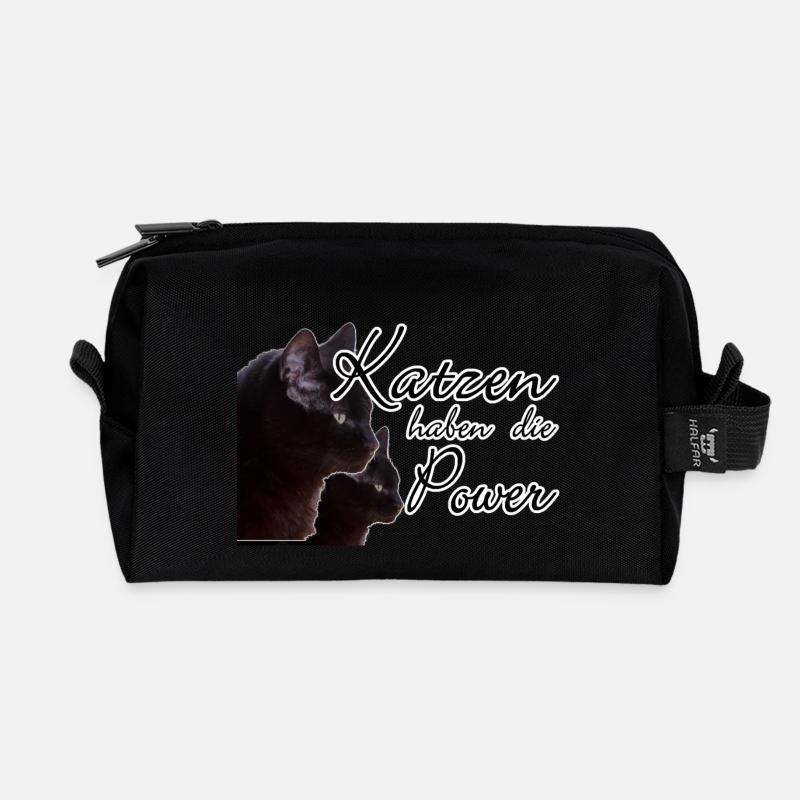 Katzen Katze Tier Haustier Spruch Liebe Geschenk - Recycelte Kulturtasche - Schwarz