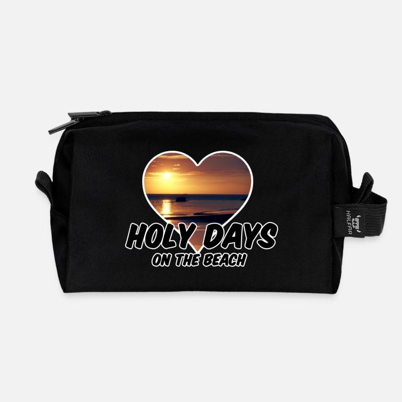 Strand Beach Holiday Ferien Urlaub Geschenk Reise - Recycelte Kulturtasche - Schwarz