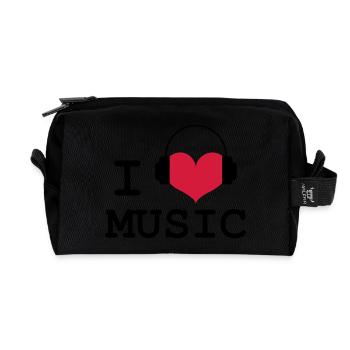I Love Music ! - Trousse de toilette en tissu recyclé - noir - Devant