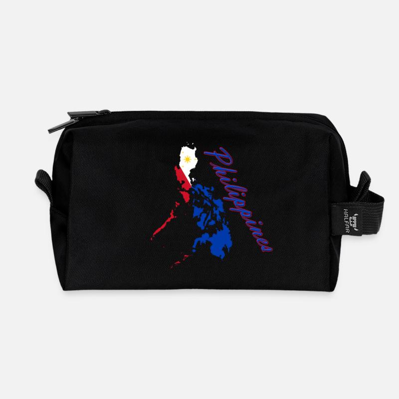 Philippinen Flaggenkarte Script - Recycelte Kulturtasche - Schwarz