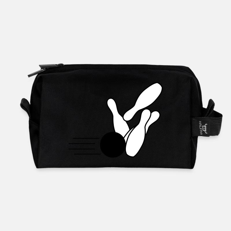 Bowling 2 - Recycled Toiletry Zip Bag - black