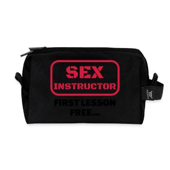 Sex - Sexy - Humor - Wife - Couple - Marriage - Recycled Toiletry Zip Bag - black - Front