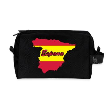 espana_02 - Recycled Toiletry Zip Bag - black - Front