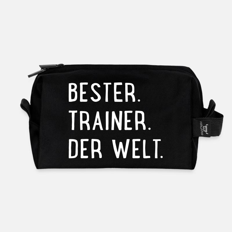 Bester Trainer der Welt - Recycelte Kulturtasche - Schwarz
