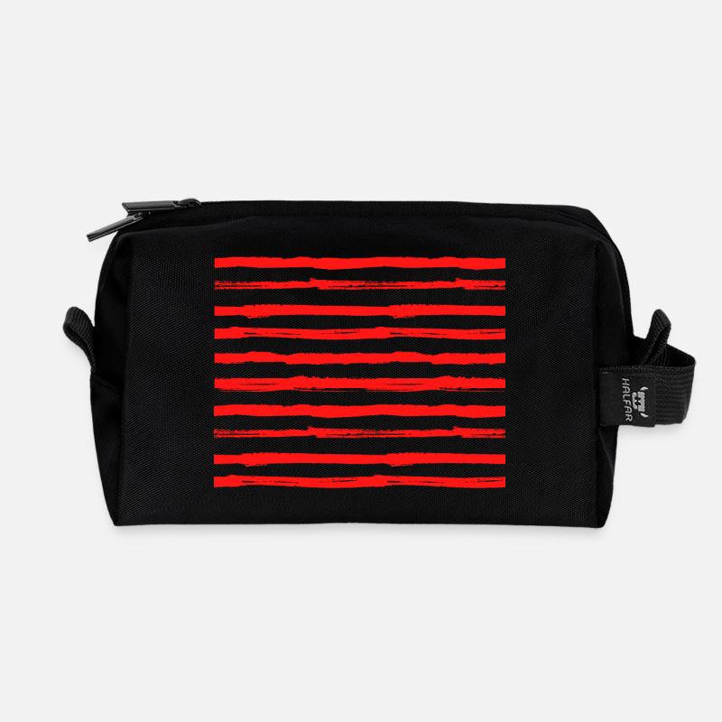 Marinière rot, design und zeitgenöss -Kook Art - Recycelte Kulturtasche - Schwarz