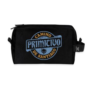Camino Primitivo Pilger-Stempel | Jakobsweg - Recycelte Kulturtasche - Schwarz - Vorne