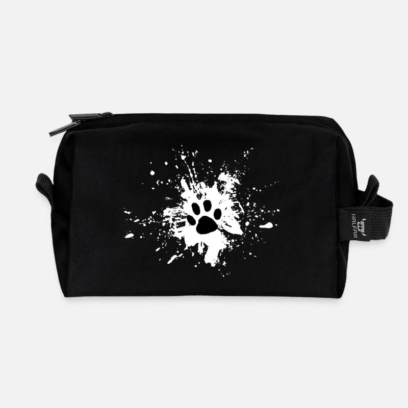 Pawprint Spritz Muster - Recycelte Kulturtasche - Schwarz