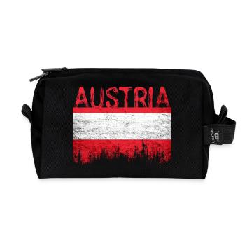 Australischer Flaggenstil mit city Silhouette - Recycelte Kulturtasche - Schwarz - Vorne