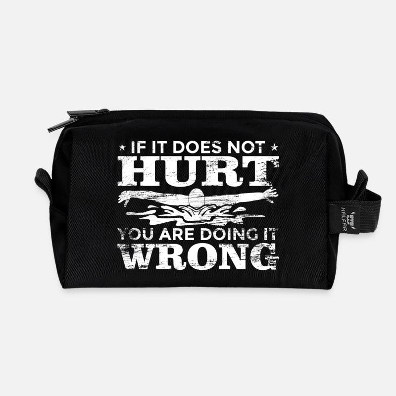Schwimmer Spruch - Recycelte Kulturtasche - Schwarz