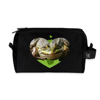 Crapaud grenouille Grenouilles Prince - Trousse de toilette en tissu recyclé - noir - Devant