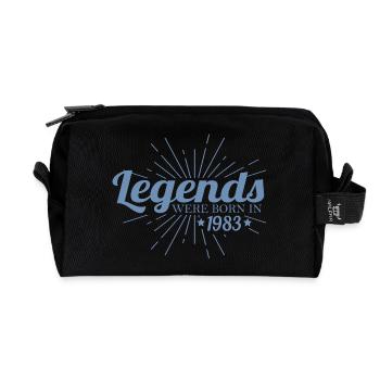 Des légendes sont nées en 1983 - Trousse de toilette en tissu recyclé - noir - Devant