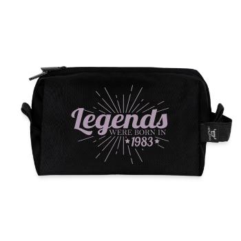Des légendes sont nées en 1983 - Trousse de toilette en tissu recyclé - noir - Devant