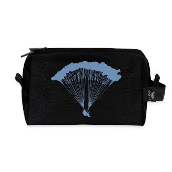 Parachutiste en silhouette nuageuse - Trousse de toilette en tissu recyclé - noir - Devant