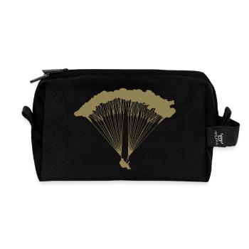 Parachutiste en silhouette nuageuse - Trousse de toilette en tissu recyclé - noir - Devant