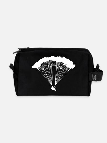 Fallschirmspringer Silhouette - Für Abenteuerliebh - Recycelte Kulturtasche - Schwarz