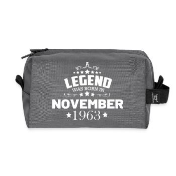 Birthday Legend November 1963 Unforgettable - Recycled Toiletry Zip Bag - anthracite - Front