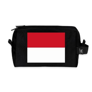 Monaco flag / Drapeau Monaco - Recycled Toiletry Zip Bag - black - Front