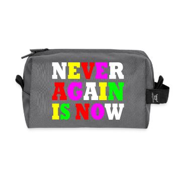 Never again is now - Trousse de toilette en tissu recyclé - anthracite - Devant