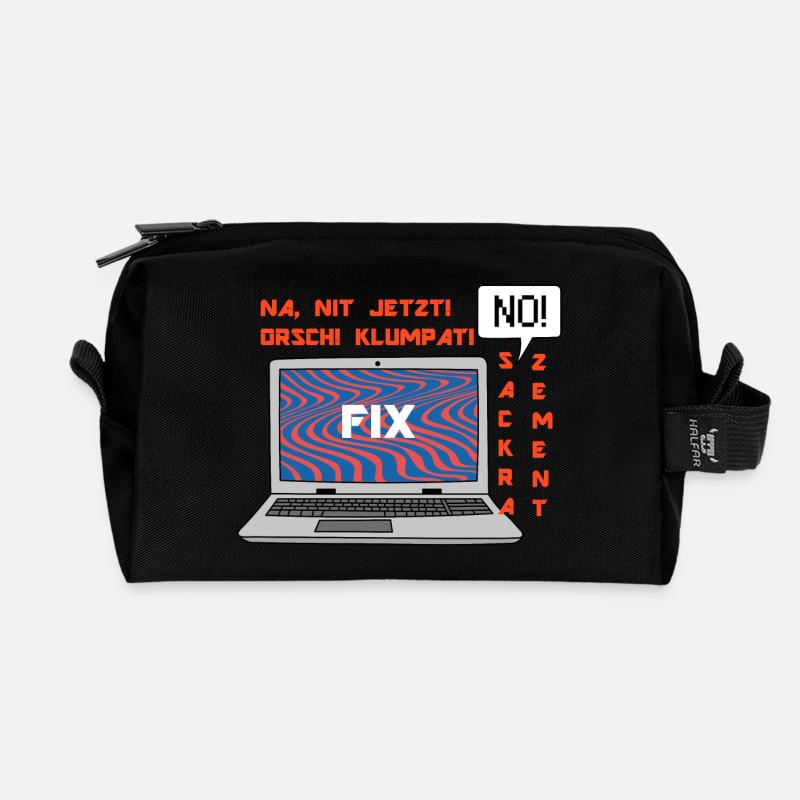 Kein Bild 🤬 Klumpat! Retro Computer Humor Design - Recycelte Kulturtasche - Schwarz