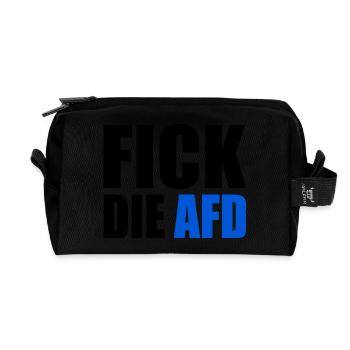Fick die afd - Recycelte Kulturtasche - Schwarz - Vorne