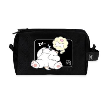 Dog Korean - Japanese Style 11 - Recycled Toiletry Zip Bag - black - Front
