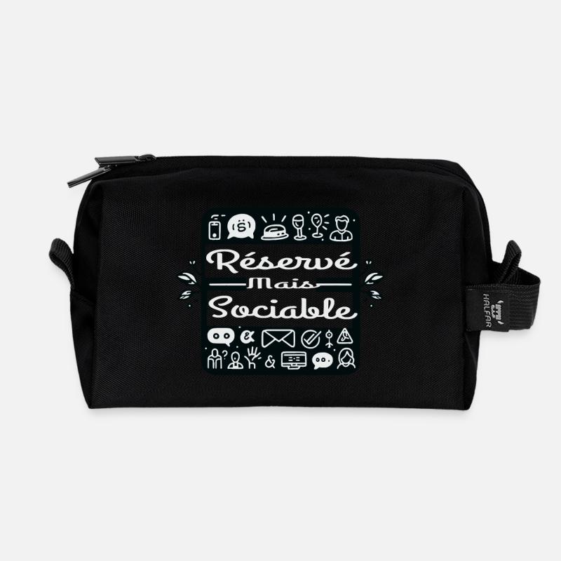 Zurückhaltend, aber gesellig - Recycelte Kulturtasche - Schwarz