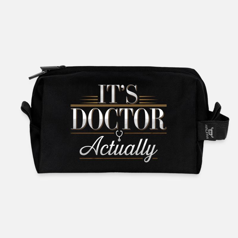 It's Doctor Actually 4 - Recycelte Kulturtasche - Schwarz
