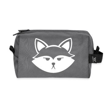 Grimmiger niedlicher Fuchs - Recycelte Kulturtasche - Anthrazit - Vorne