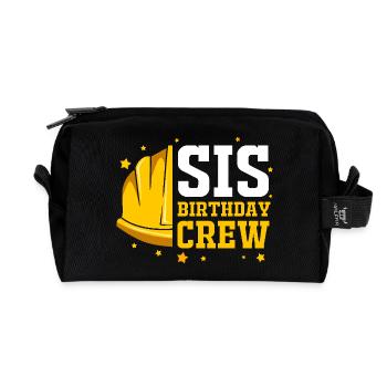 Children's birthday party construction site - Recycled Toiletry Zip Bag - black - Front