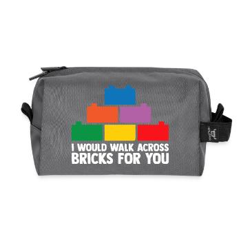 Brick Builder Spielzeug Blöcke Klemmblöcke Steine Steine - Recycelte Kulturtasche - Anthrazit - Vorne