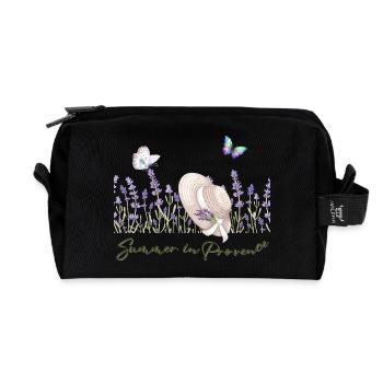 Summer in Provence - Recycled Toiletry Zip Bag - black - Front