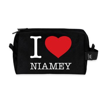 I LOVE NIAMEY - Recycelte Kulturtasche - Schwarz - Vorne