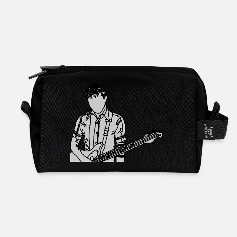 Guitar - Recycled Toiletry Zip Bag - black