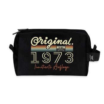 Original 1973 Vintage 1973 Birthday Retro 1973 - Recycled Toiletry Zip Bag - black - Front