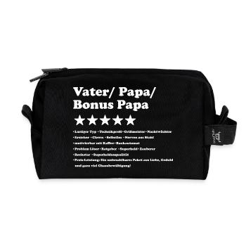 Vater 5 Sterne Bewertung - Recycelte Kulturtasche - Schwarz - Vorne