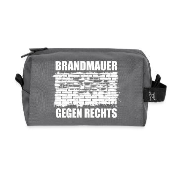 Brandmauer - Gegen Rechts, gegen Hetze - Recycelte Kulturtasche - Anthrazit - Vorne