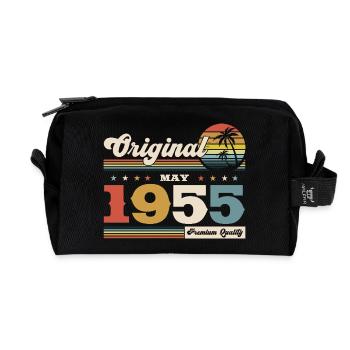 70ème Anniversaire Original Mai Millésime 1955 - Trousse de toilette en tissu recyclé - noir - Devant