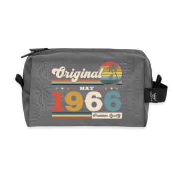60ème Anniversaire Original Mai Millésime 1966 - Trousse de toilette en tissu recyclé - anthracite - Devant