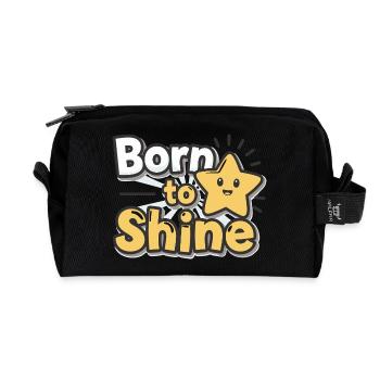 Né pour briller – Strahlender Stern - Trousse de toilette en tissu recyclé - noir - Devant