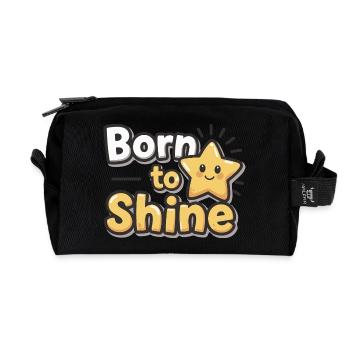 Né pour briller – Strahlender Stern - Trousse de toilette en tissu recyclé - noir - Devant