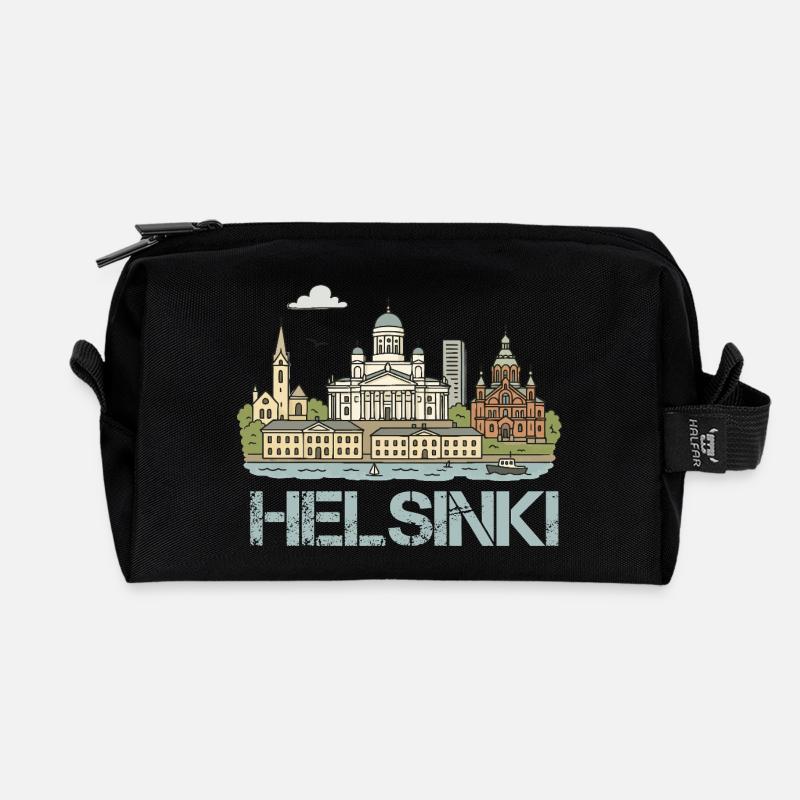 helsinki stadt - Recycelte Kulturtasche - Schwarz