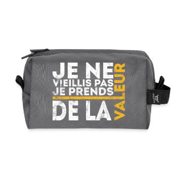 I don't get old, I increase in value - Recycled Toiletry Zip Bag - anthracite - Front