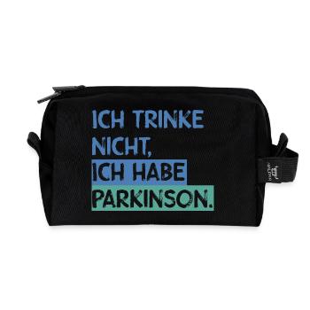 Ich trinke nicht, ich habe Parkinson. - Recycelte Kulturtasche - Schwarz - Vorne