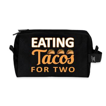 Vibrant Taco Graphic for Food Lovers - Recycled Toiletry Zip Bag - black - Front