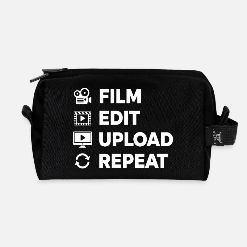 Video Editing Film Making Content Creator - Recycled Toiletry Zip Bag - black