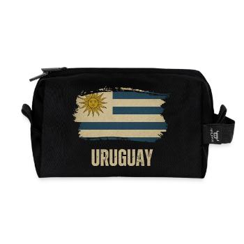 Grunge-Flagge von Uruguay, ich liebe Uruguay - Recycelte Kulturtasche - Schwarz - Vorne