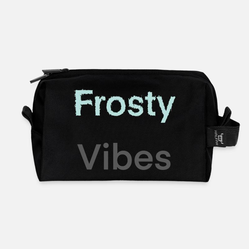 Frosty Vibes - Recycelte Kulturtasche - Schwarz