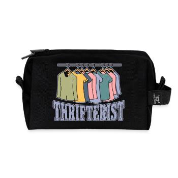 Thrift Shopper Thrifterist Thrift Store - Recycled Toiletry Zip Bag - black - Front
